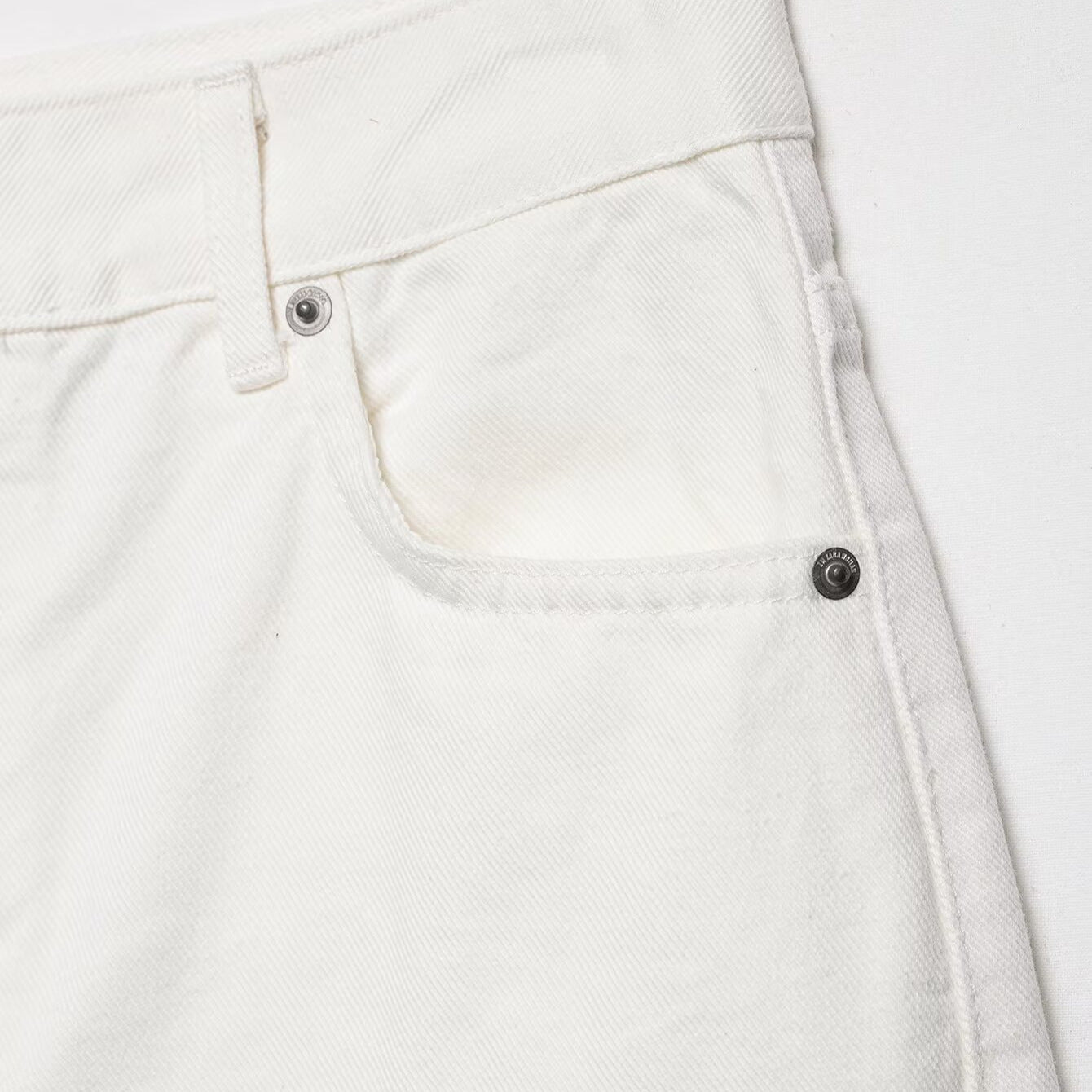 Raw hem denim long shorts