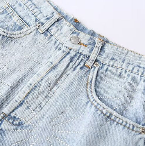 Mid-Waist denim shorts