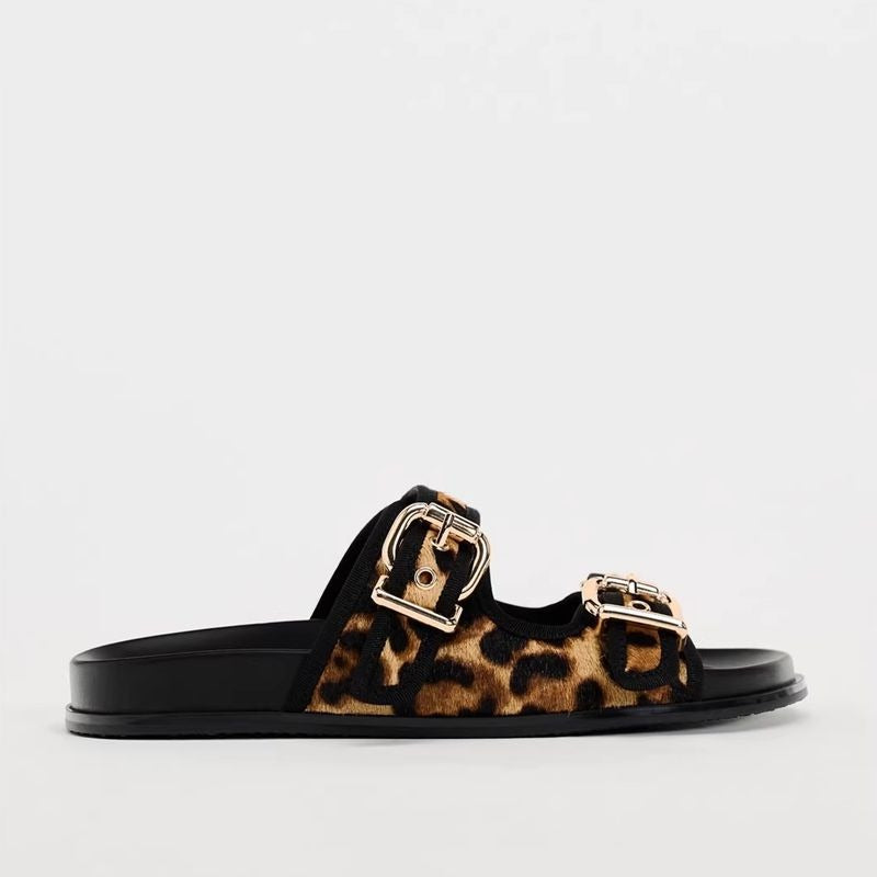 Leopard print sandals