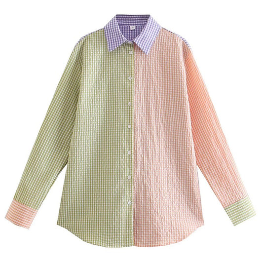 Aachoae plaid print shirts