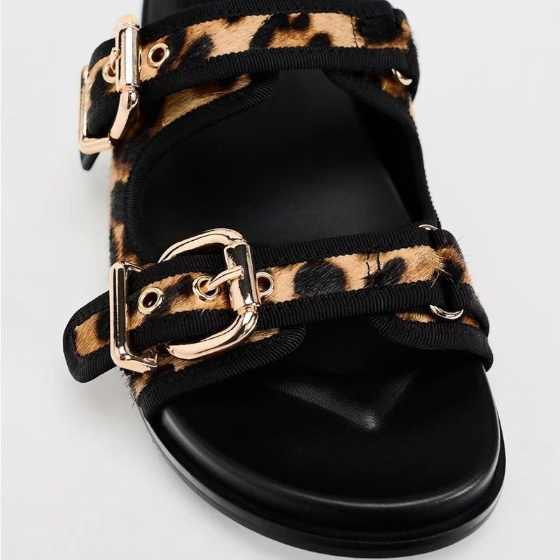 Leopard print sandals