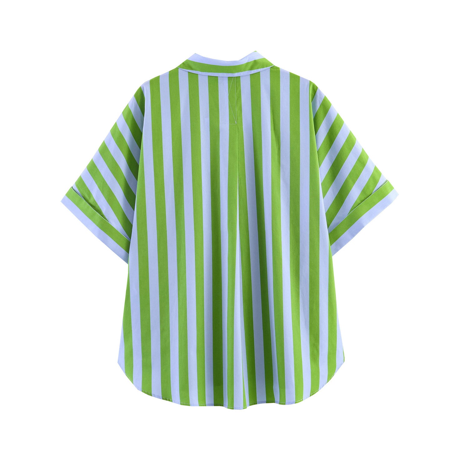 Striped women's casual top + shorts set