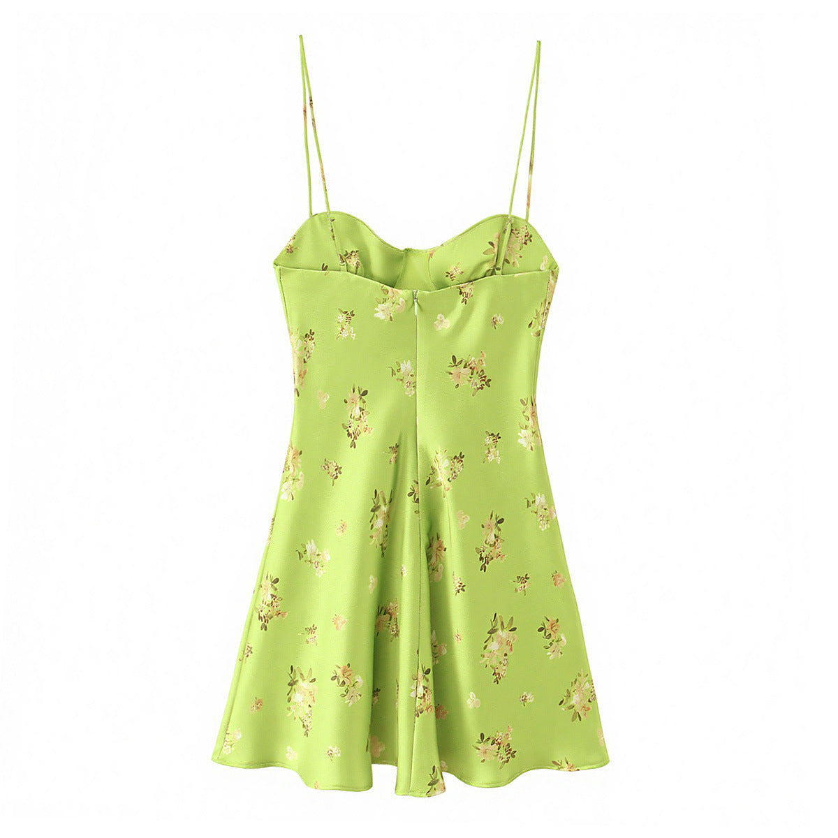 Printed lime mini dress