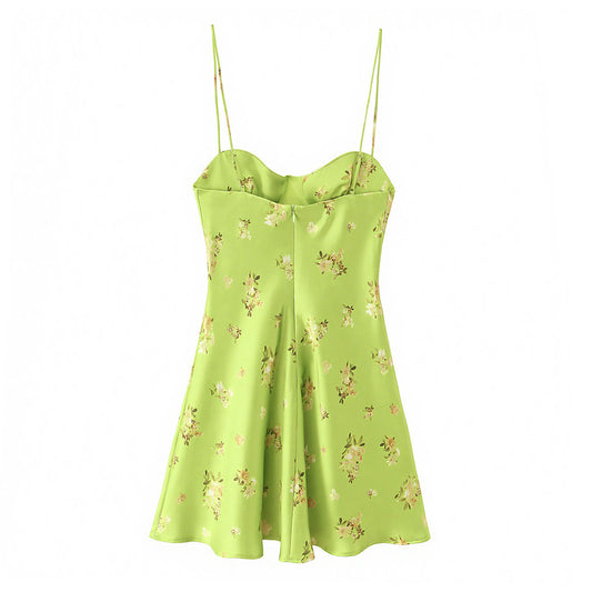 Printed lime mini dress
