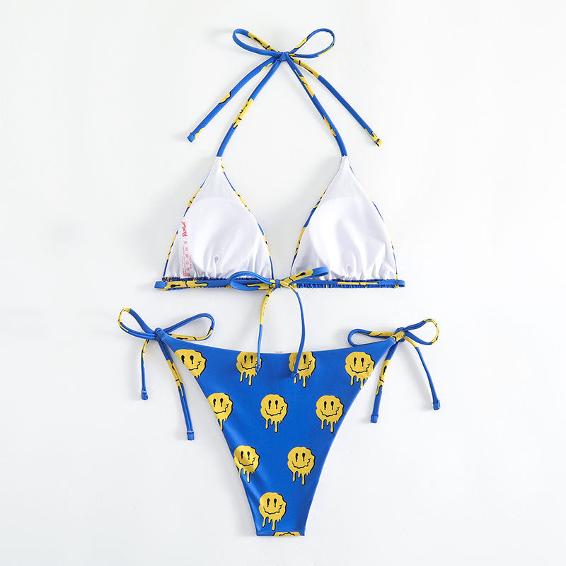Tied beach smiley bikini