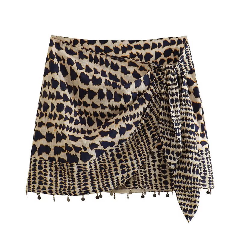 Printed mini skirt