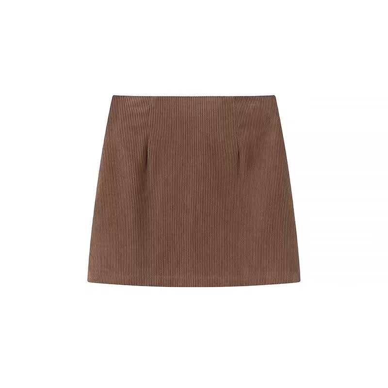 Spicy girl corduroy A-line mini skirt