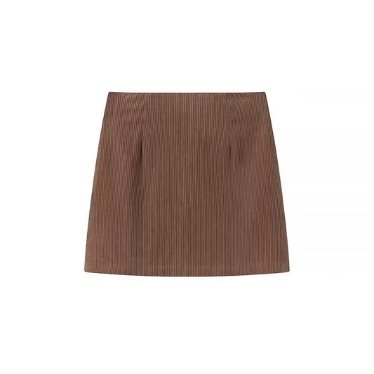 Spicy girl corduroy A-line mini skirt