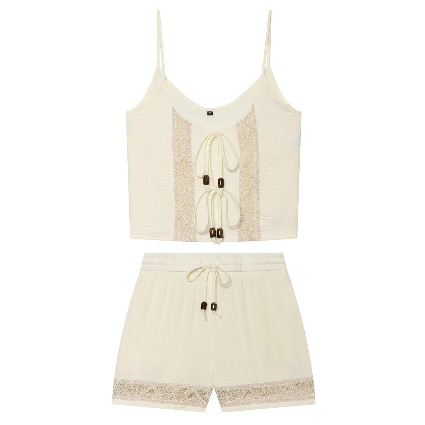 Pure Desire embroidered top + shorts set