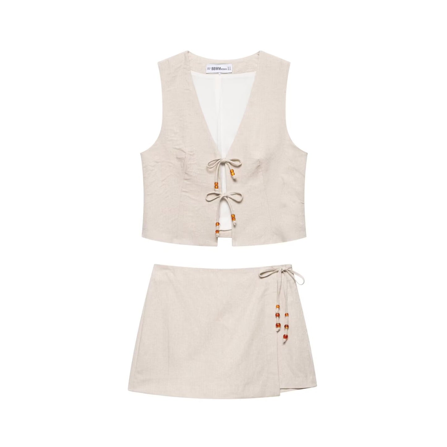 Beaded top + shorts set