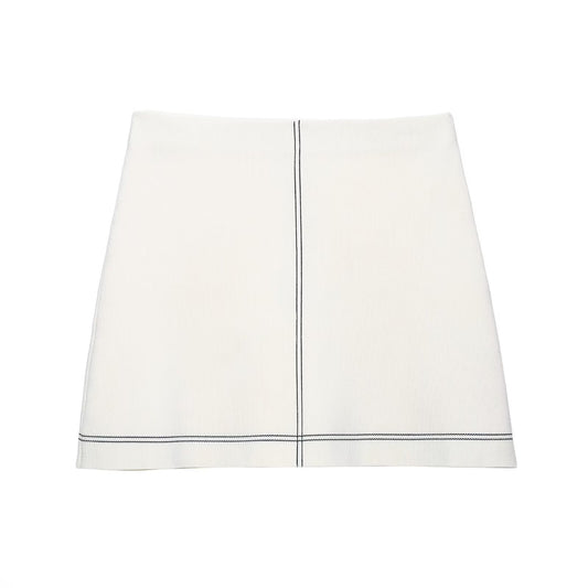 Decorative edge knitted mini  skirt