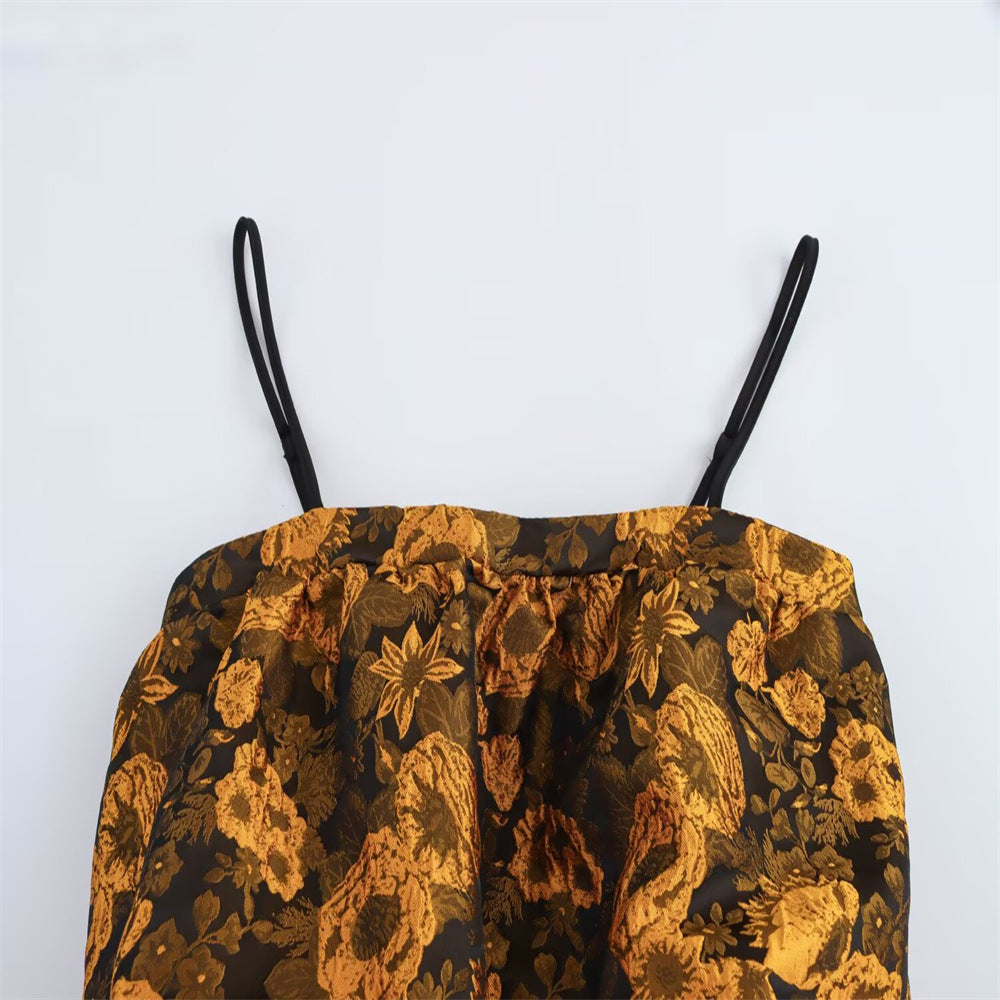 Jacquard camisole short vest top
