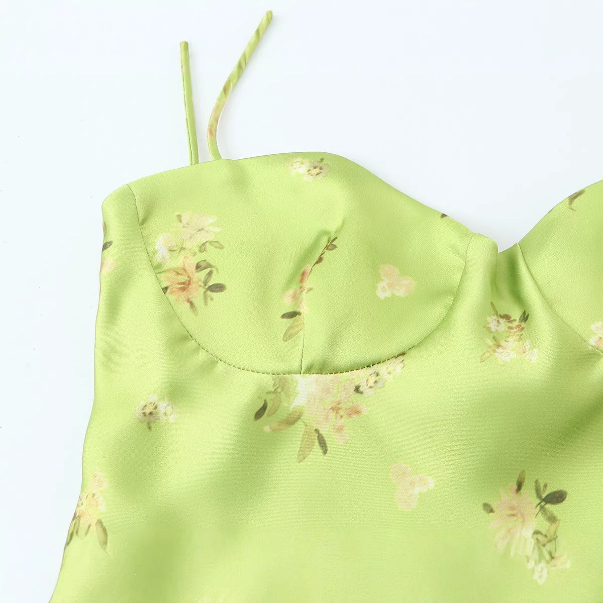 Printed lime mini dress