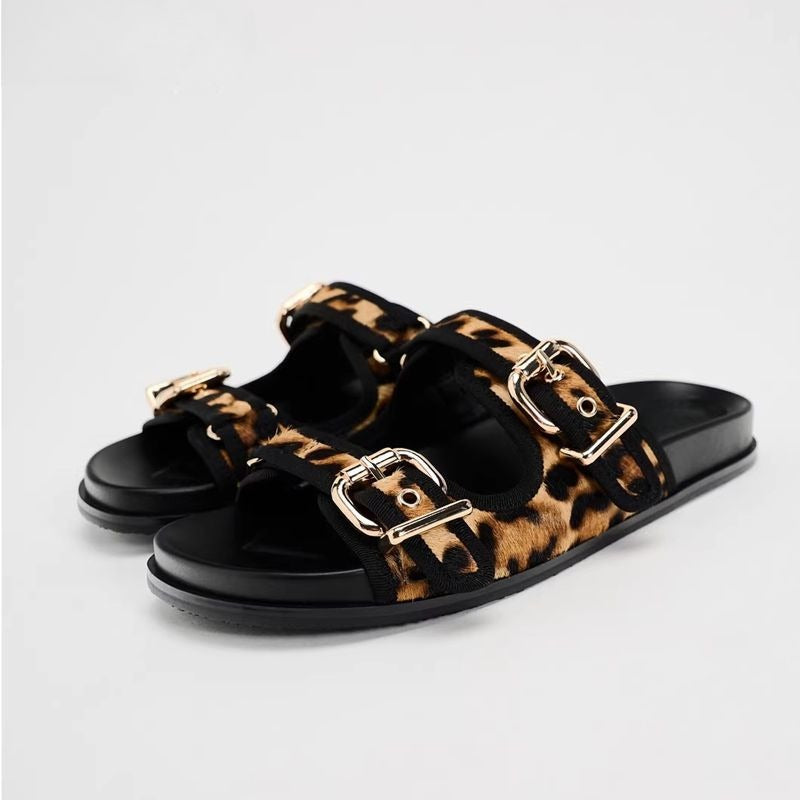 Leopard print sandals