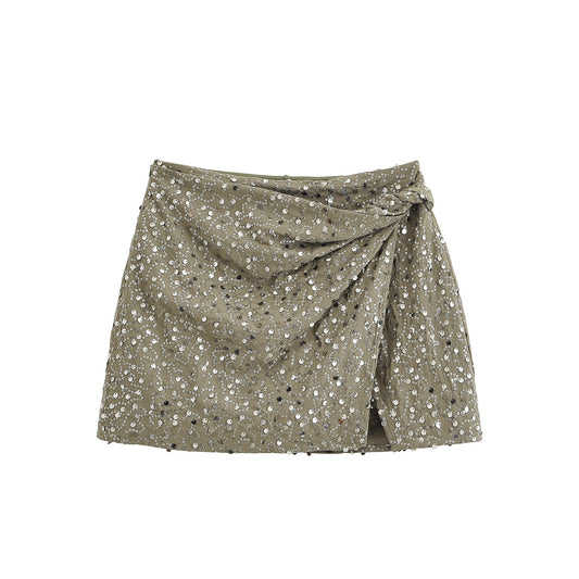 Spicy girl pearl mini skort