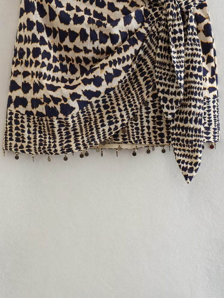 Printed mini skirt