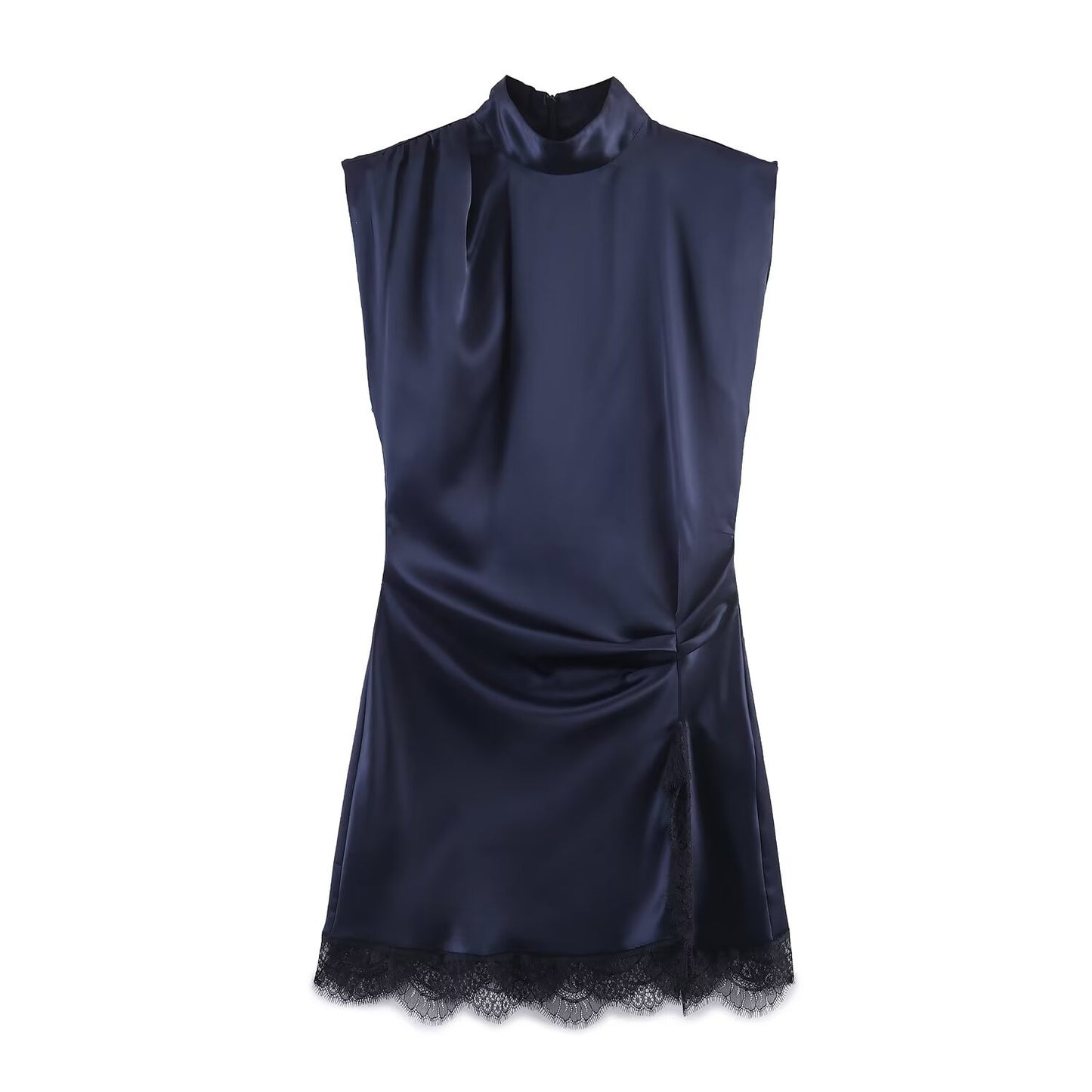 Lace patchwork mini dress