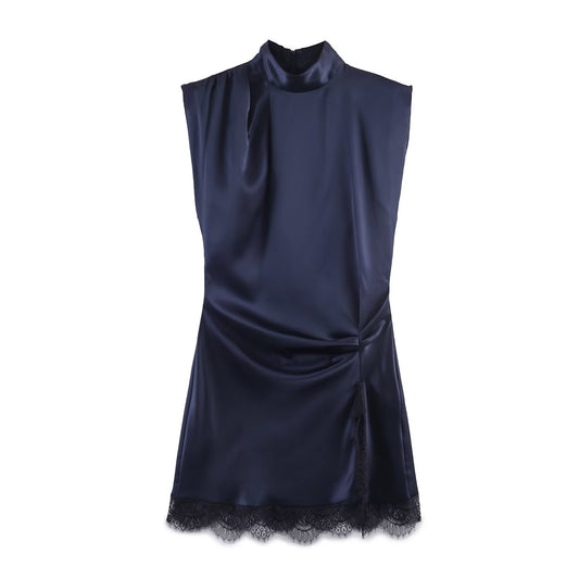 Lace patchwork mini dress