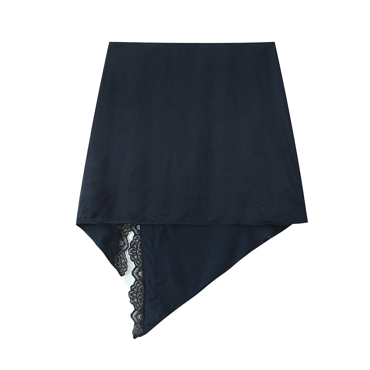 Splicing lace satin texture mini skirt