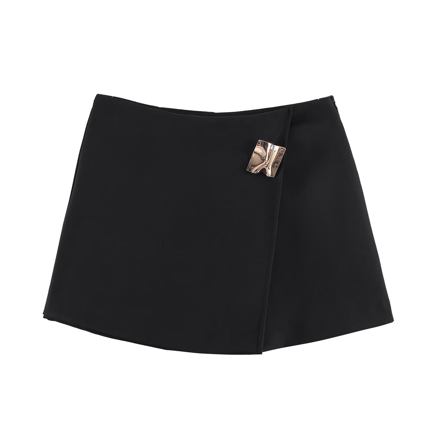 Square buckle skort