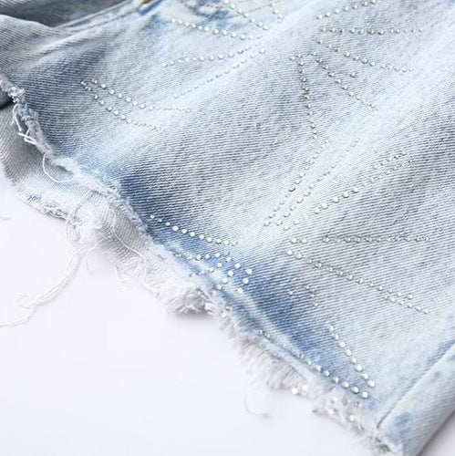 Mid-Waist denim shorts