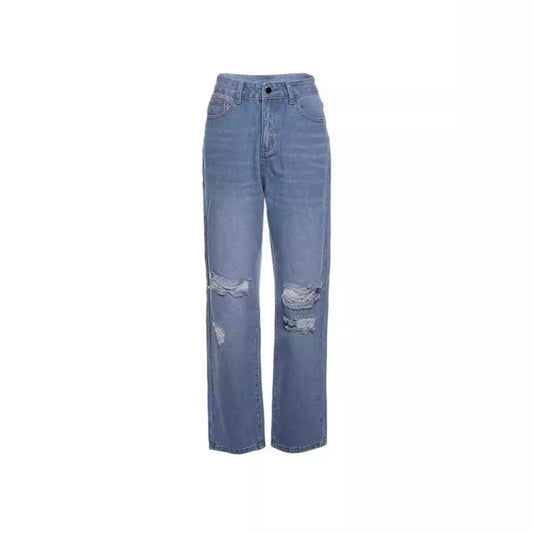 High waisted ripped jeans for women