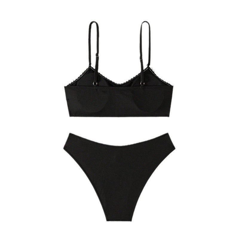 Black + white bikini