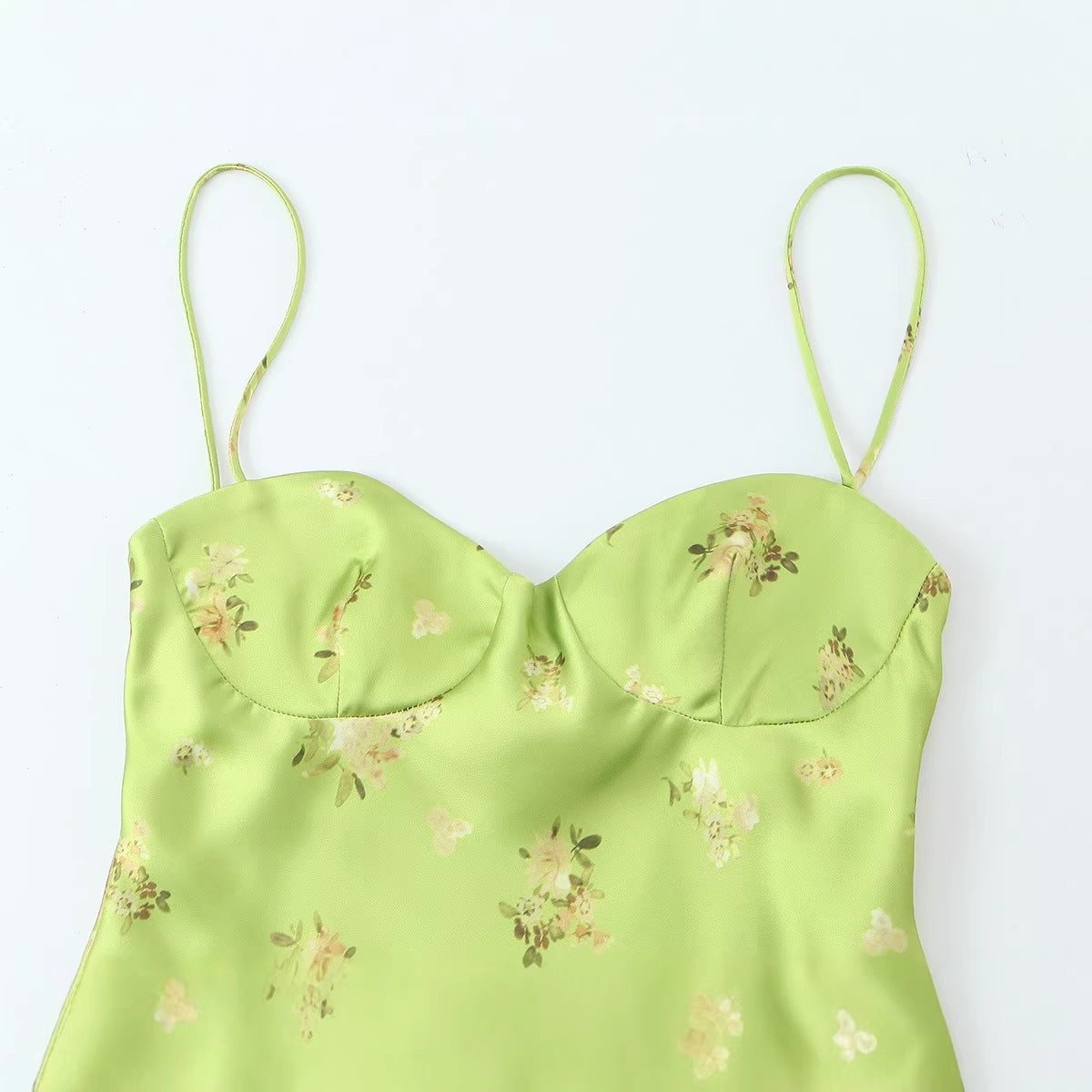 Printed lime mini dress