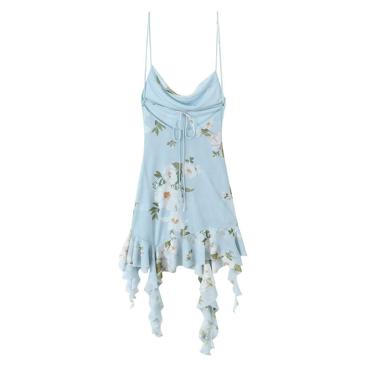 Sexy printed silk mesh short dress