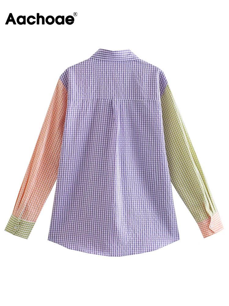 Aachoae plaid print shirts