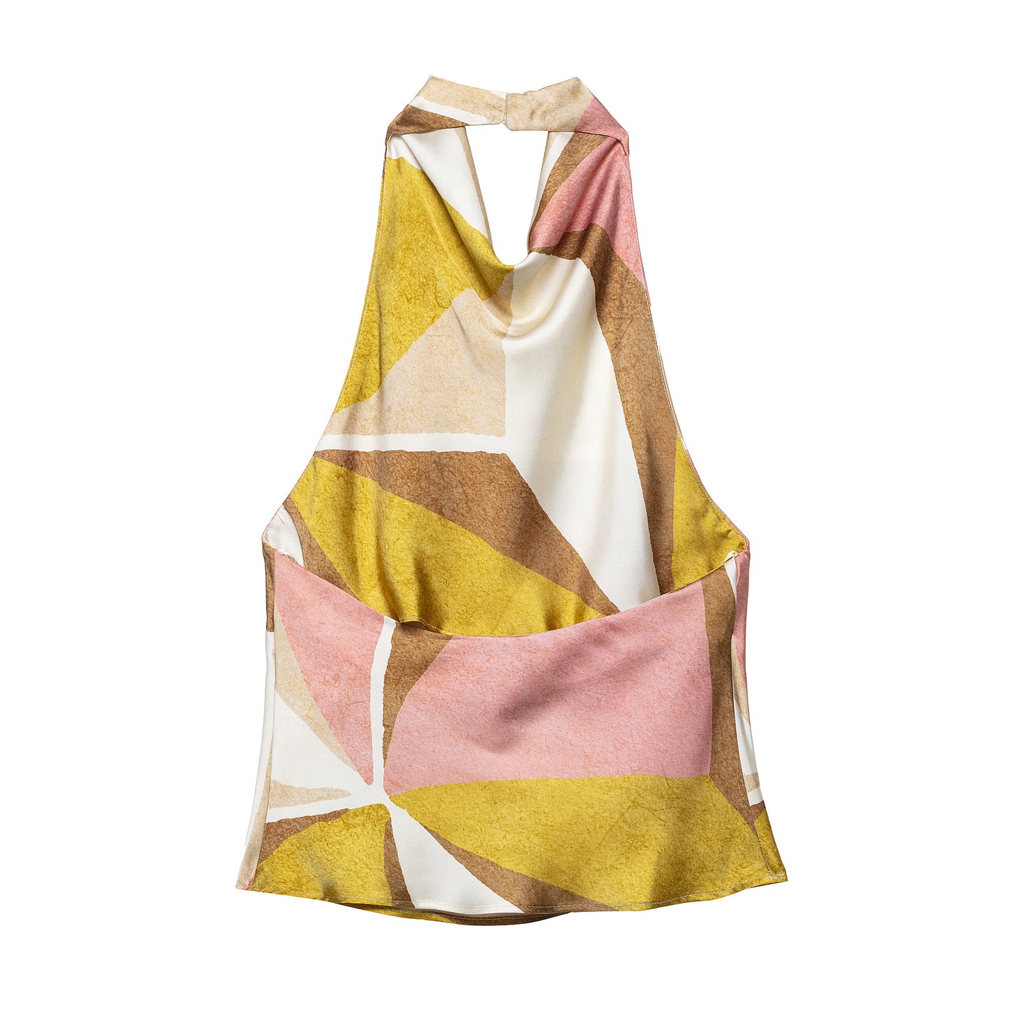 Geometric halter top + skirt set