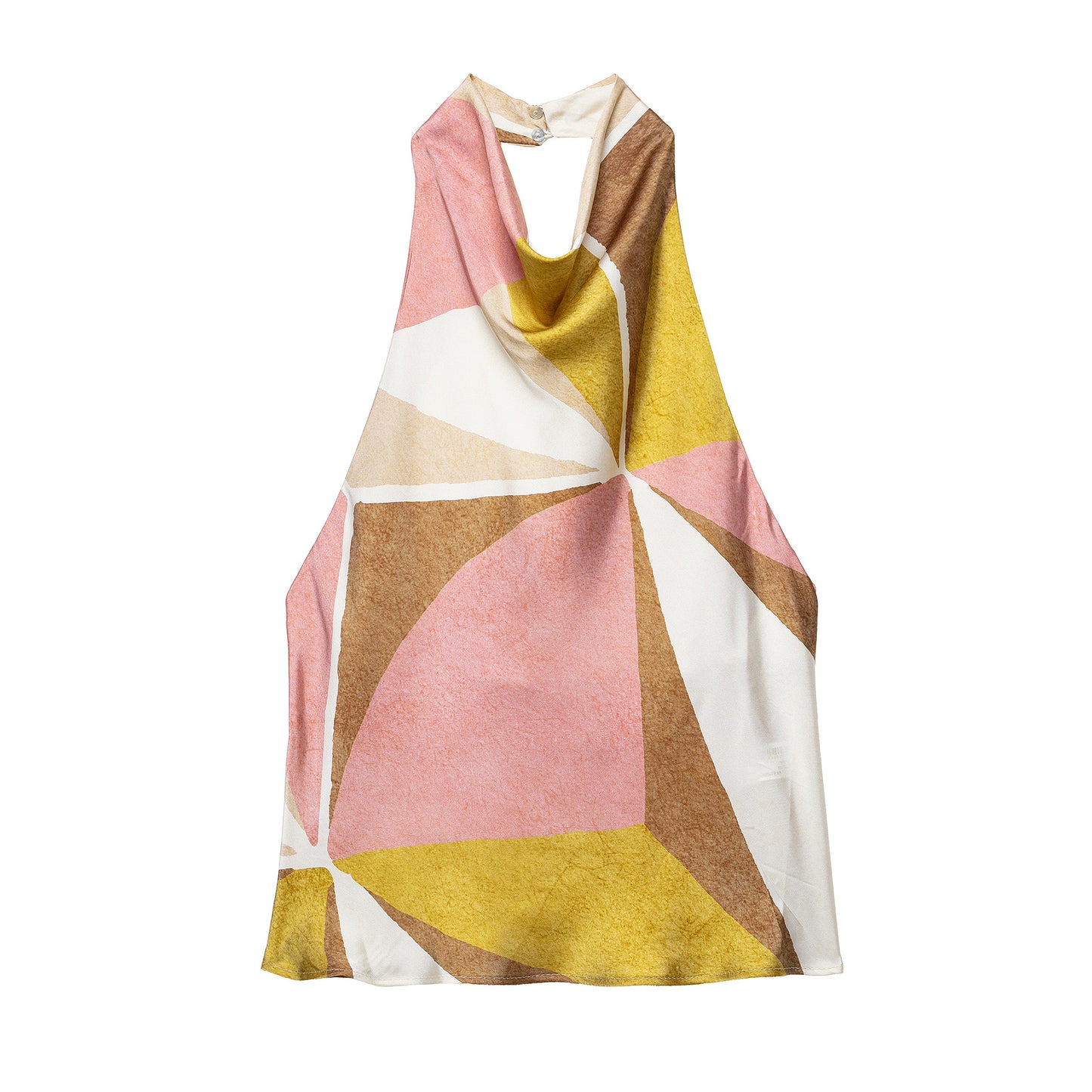Geometric halter top + skirt set