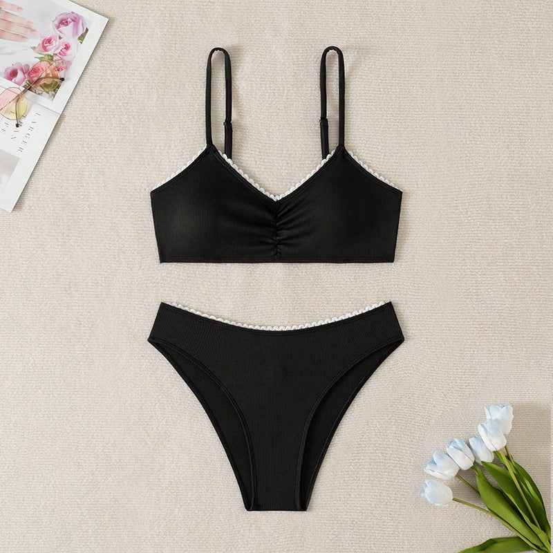Black + white bikini