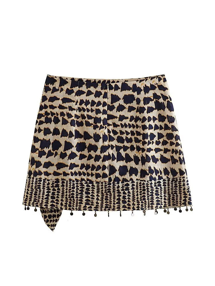 Printed mini skirt