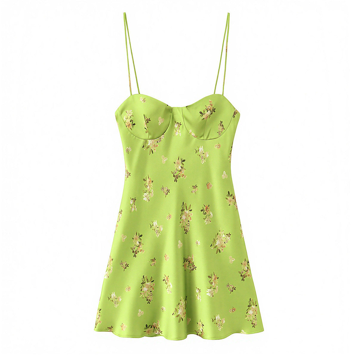 Printed lime mini dress