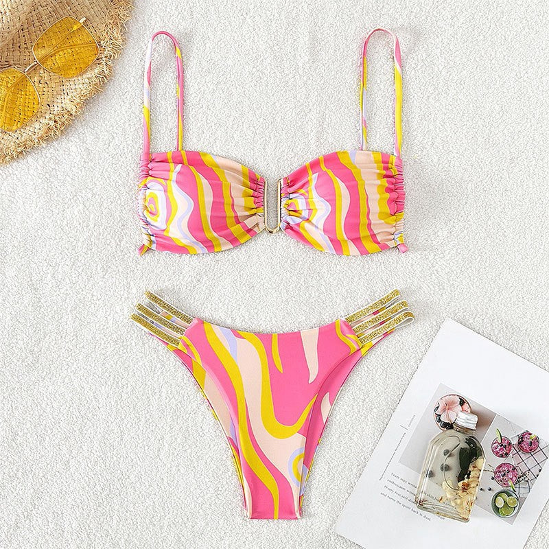 Ripple pattern bikini