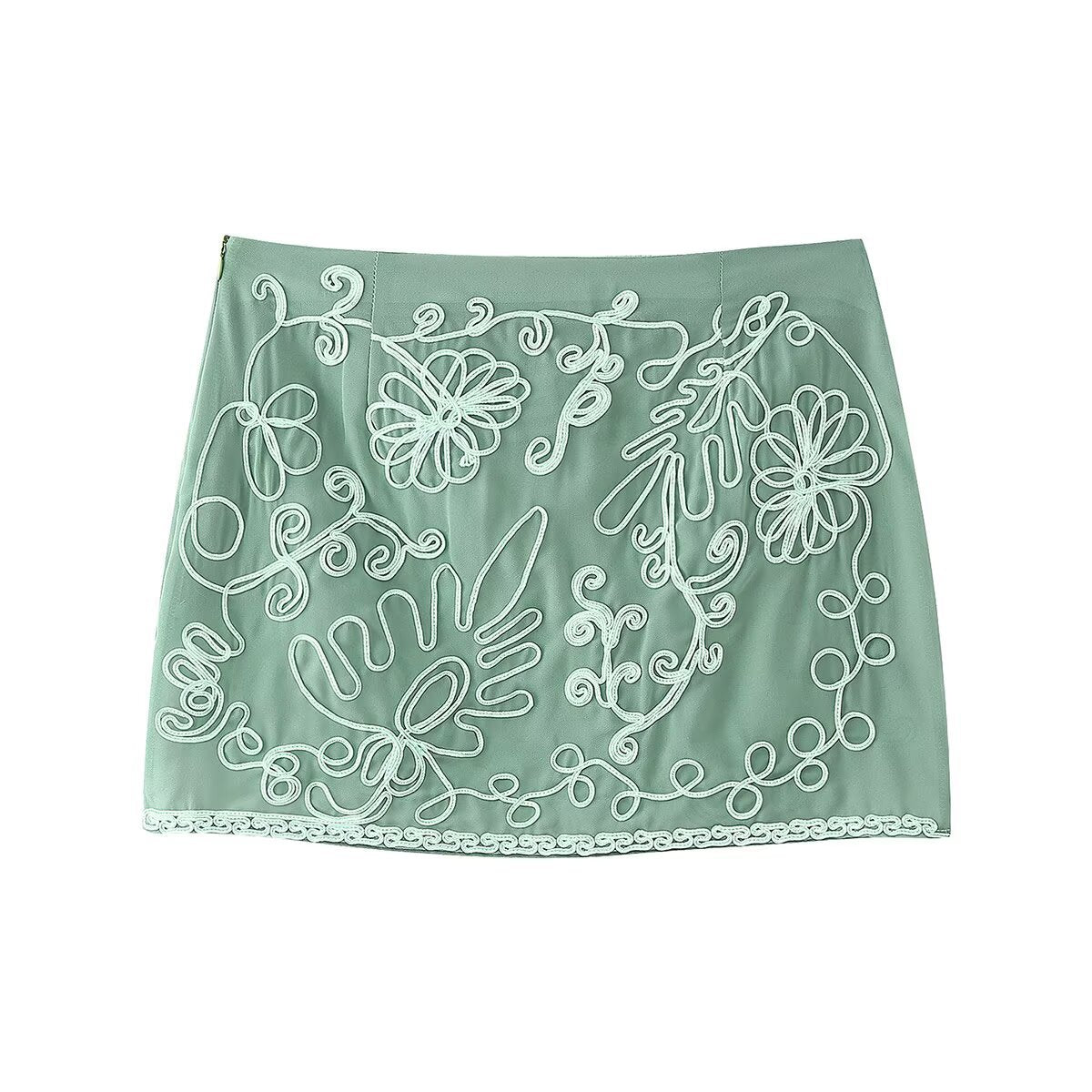 Embroidered top + skirt set