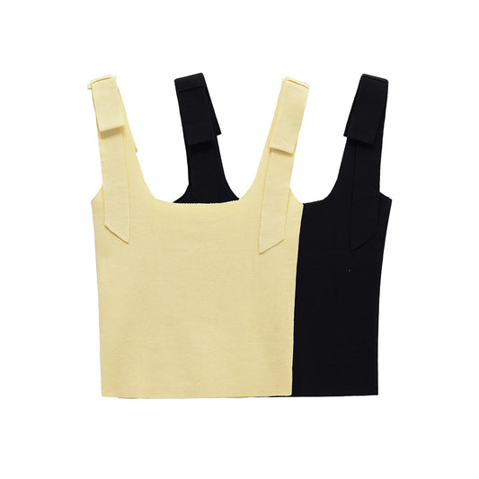 Bow tie tie backless camisole top