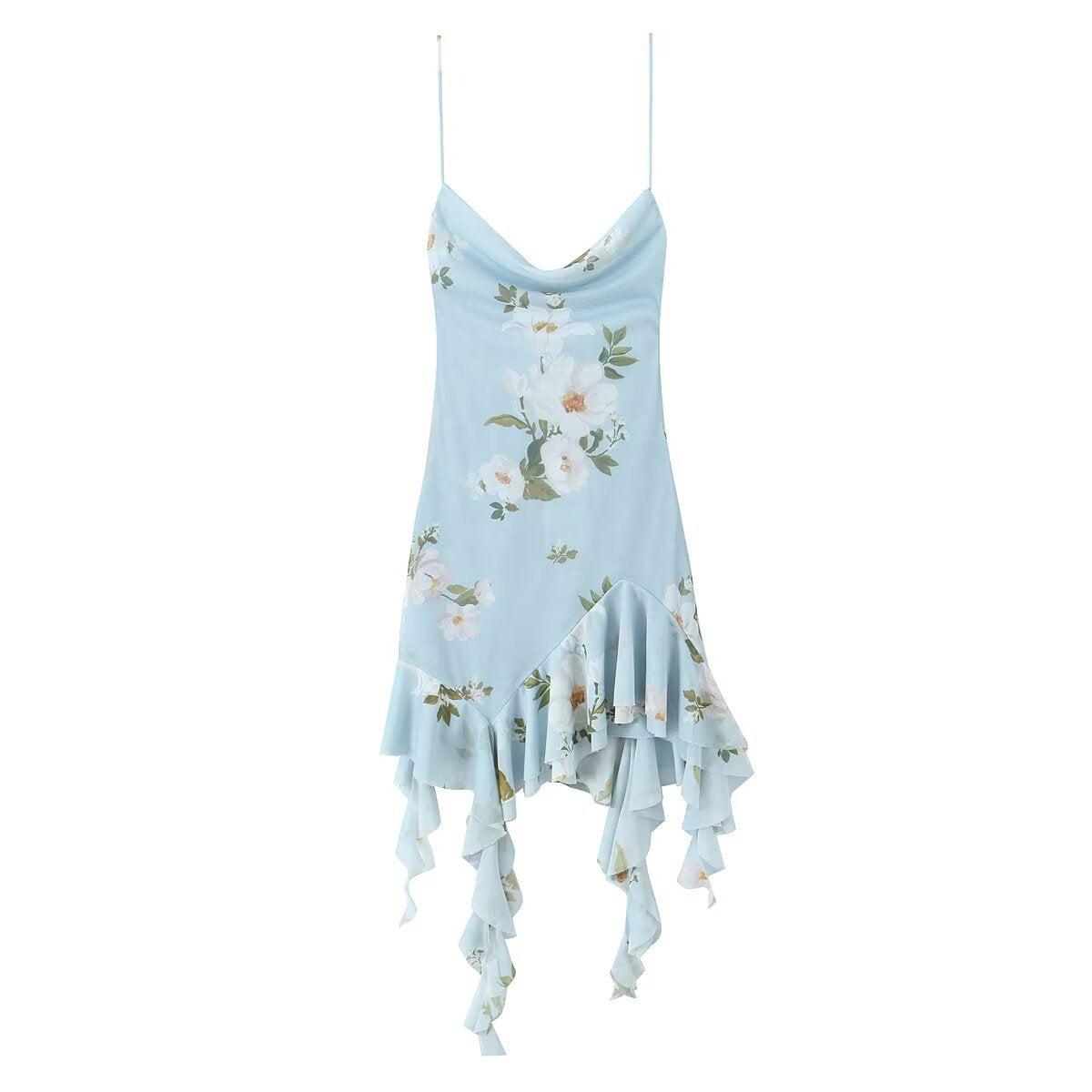 Sexy printed silk mesh short dress