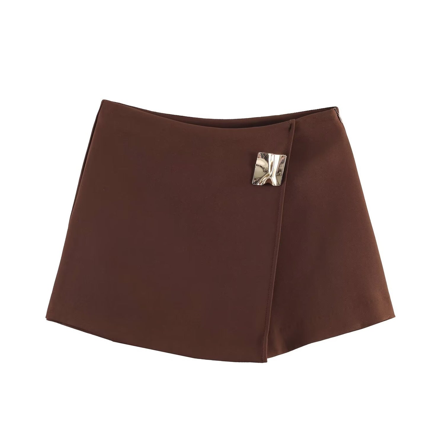 Square buckle skort