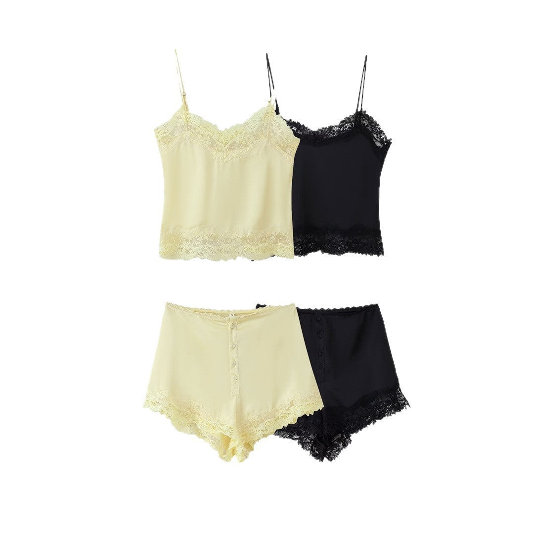 Silk camisole top + shorts
