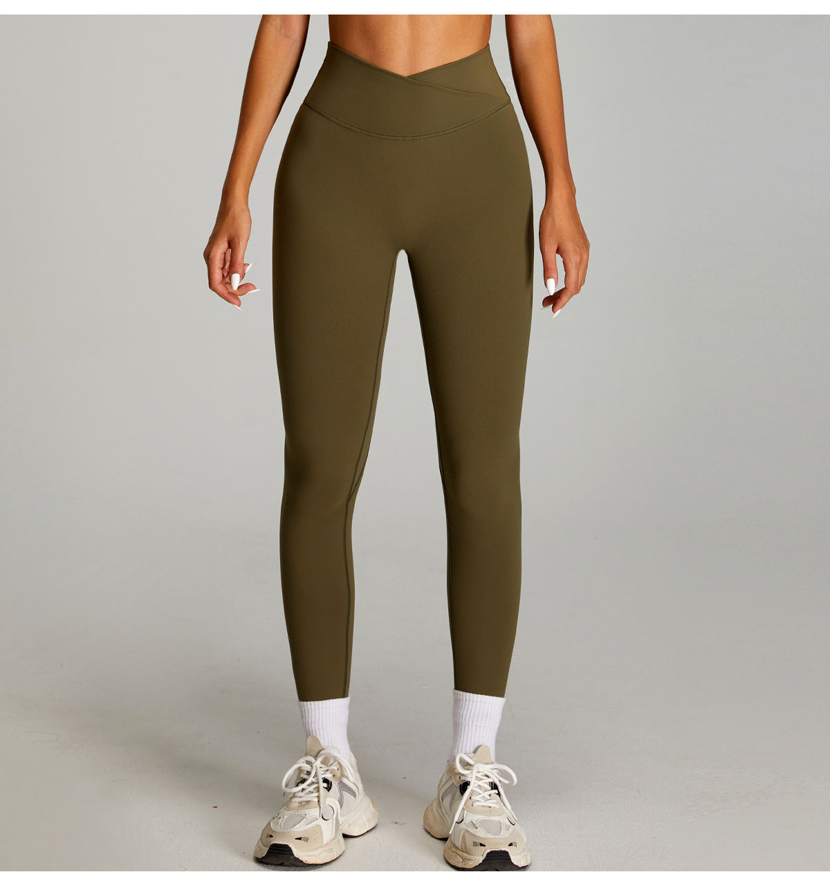 High waisted tight fitting sports pants for women