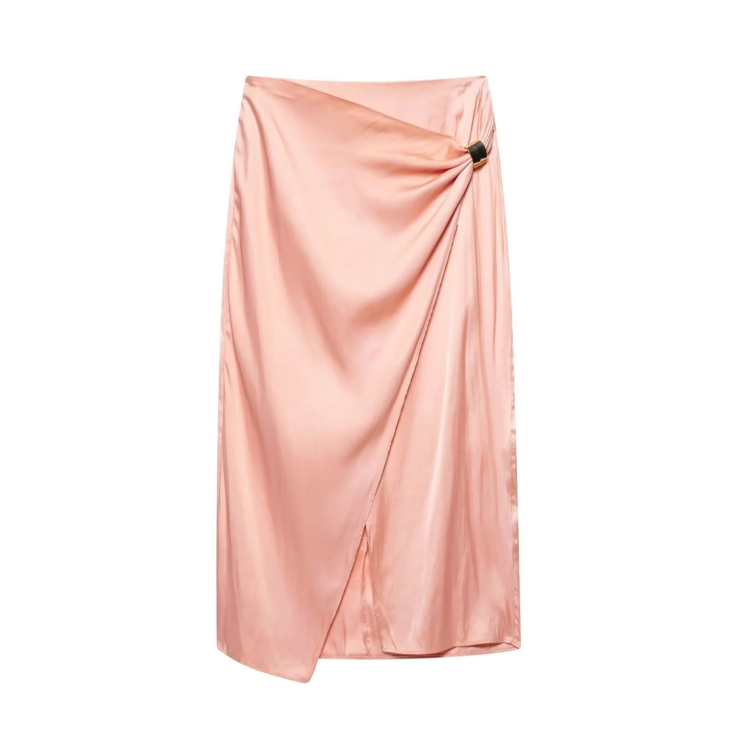 Golden embellished satin halter top + skirt set