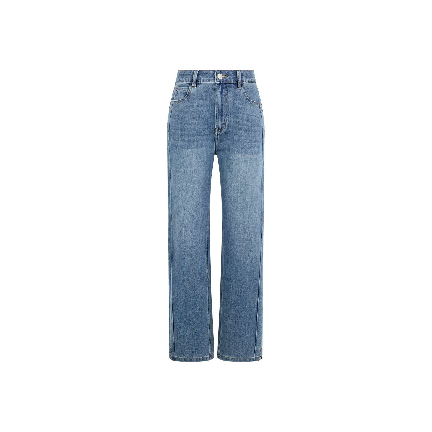 High waisted straight leg jeans