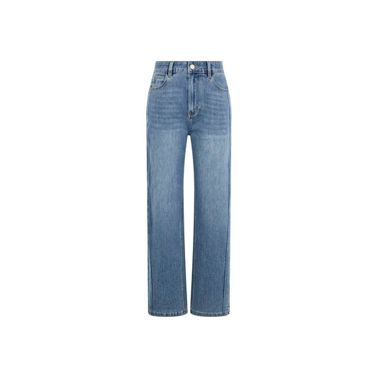 High waisted straight leg jeans