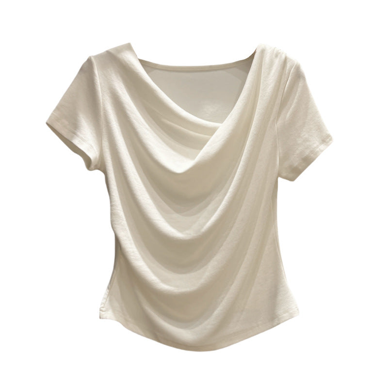 Irregular Waist-Cinching T-Shirt for Women