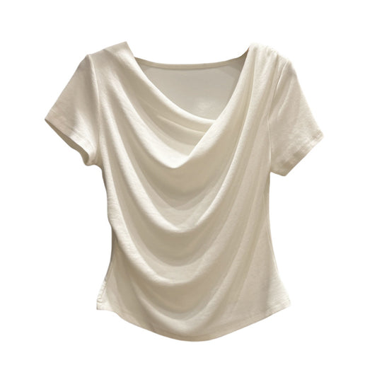 Irregular Waist-Cinching T-Shirt for Women